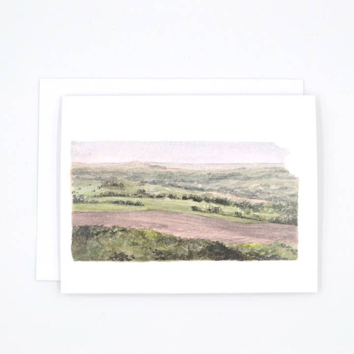 Kansas Watercolor Notecard Set for wholesale by Rachel Alvarez Art