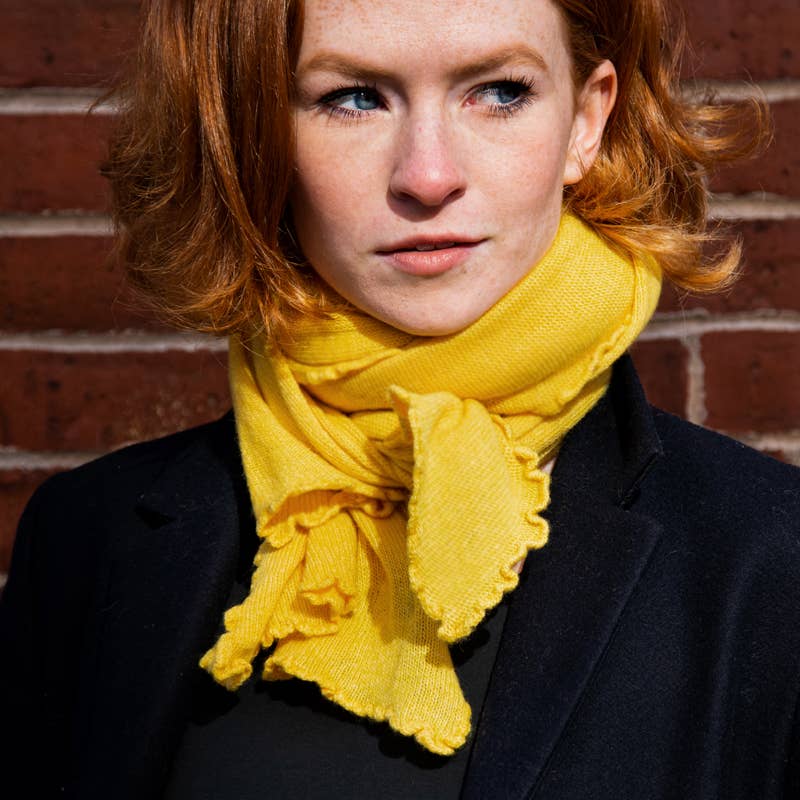 Margolis Pineo Italia - Wholesale Scarf - Women's - CASHMERE BLEND 'SARA' SCARF - DELICATE RUFFLE EDGE22