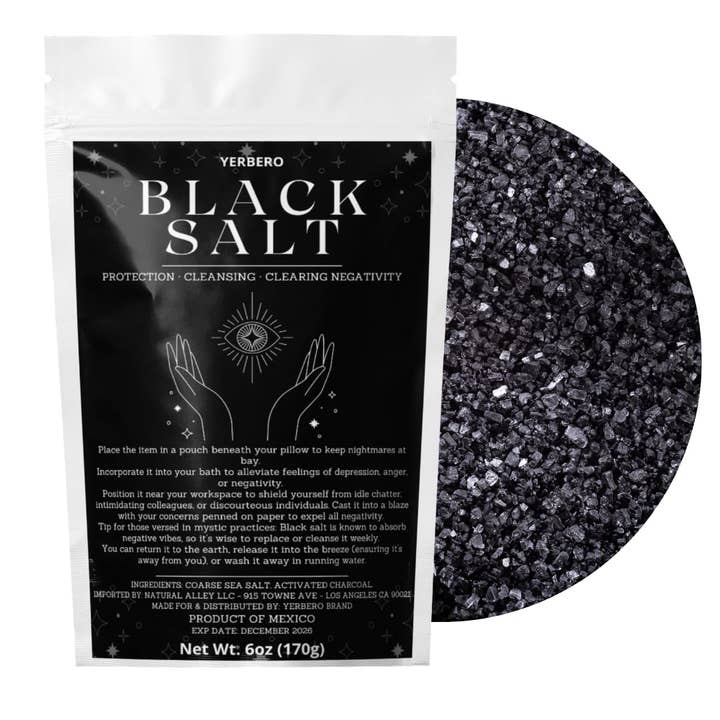 YERBERO - Wholesale Meditation Supplies - Yerbero - Black Salt for Protection (Multiple Sizes) - Wiccan & Witchcraft Rituals Spells Purification Brujeria and Sacred Practices