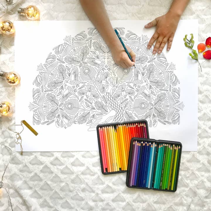 Anna Grunduls Design - Wholesale Coloring & Activity Book - Adult - Peacock Coloring Poster1