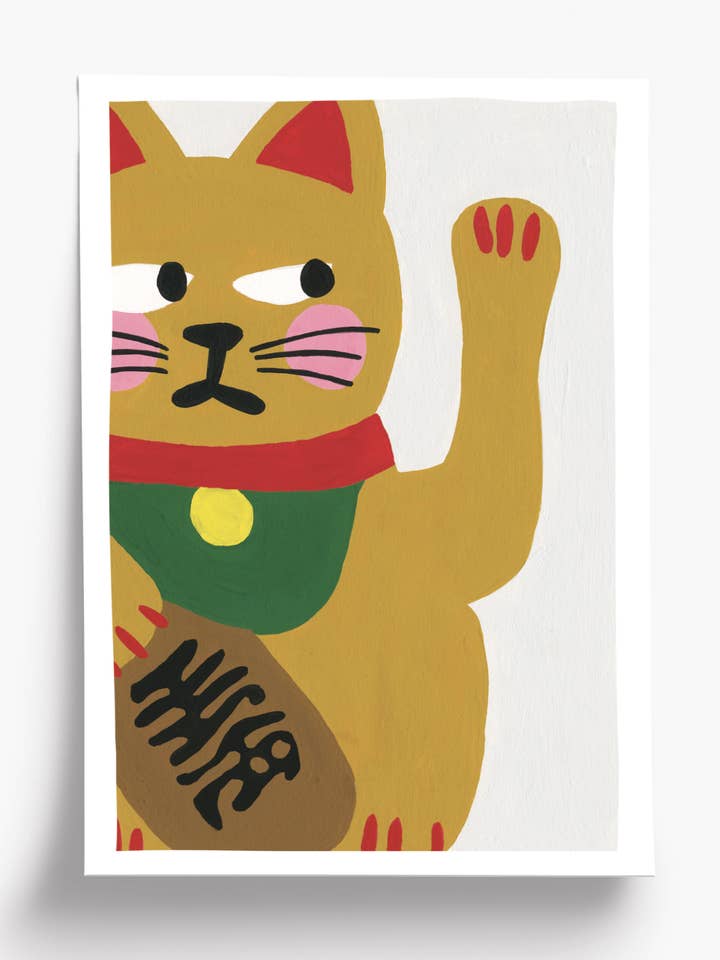 Impresión de arte A5 – PEQUEÑO AFORTUNADO – Ilustración gráfica en color para venta al por mayor de Taxi Brousse