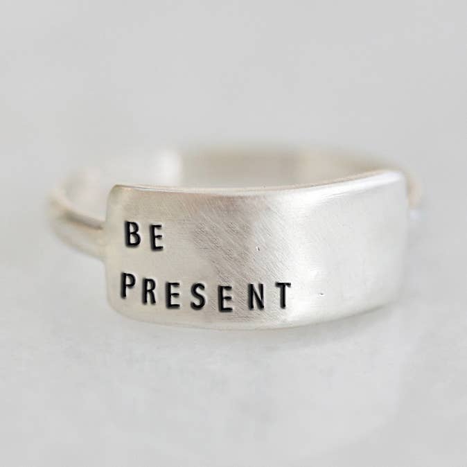 Christina Kober Designs - Wholesale Band/Stacked Ring - CHERISHED RING | inspirational stamped statement ring0