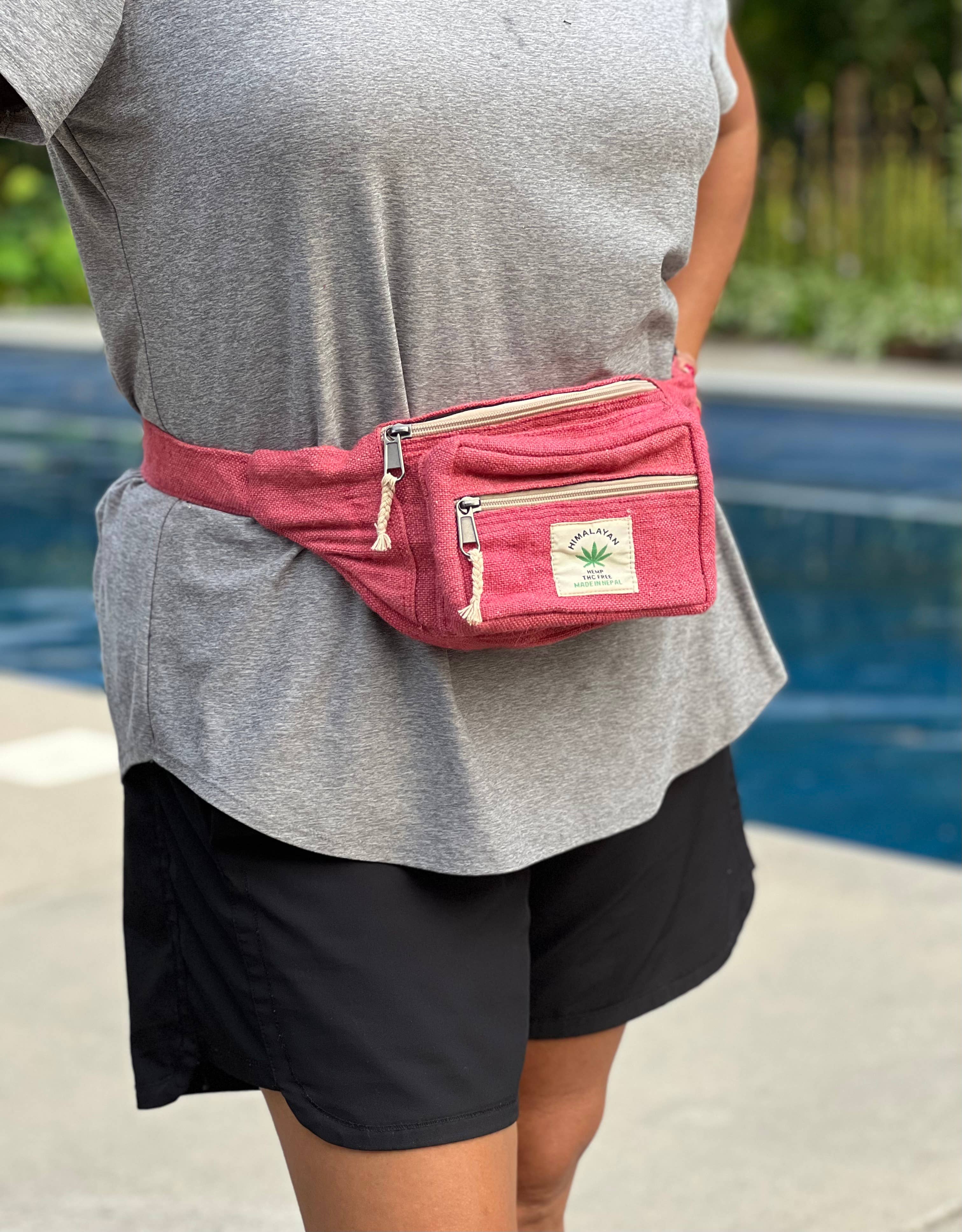 Lungta Imports - Wholesale Belt Bag - Women's - Eco-Friendly Boho Hippie Style Hemp Fanny Pack Hip Waist Bag12