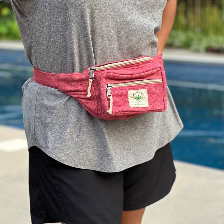 Lungta Imports - Wholesale Belt Bag - Women's - Eco-Friendly Boho Hippie Style Hemp Fanny Pack Hip Waist Bag12