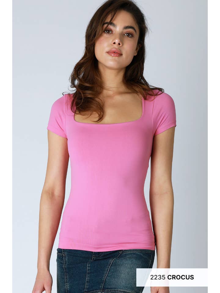 NIKIBIKI - Wholesale Knit Top - Women's - NS8326- Square Neck SS Top9