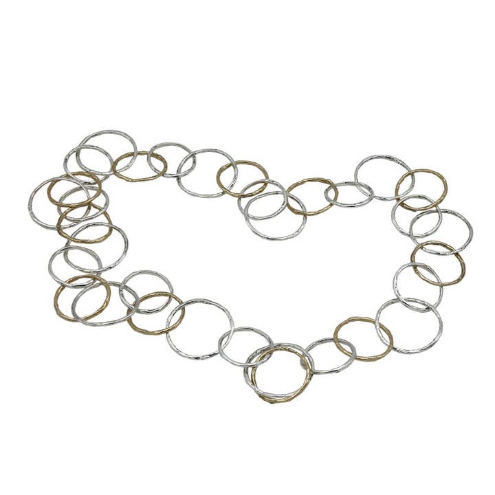 Lång halsband Cirkel silver 925 och brons CA090 för wholesale av Mandile Gioielli