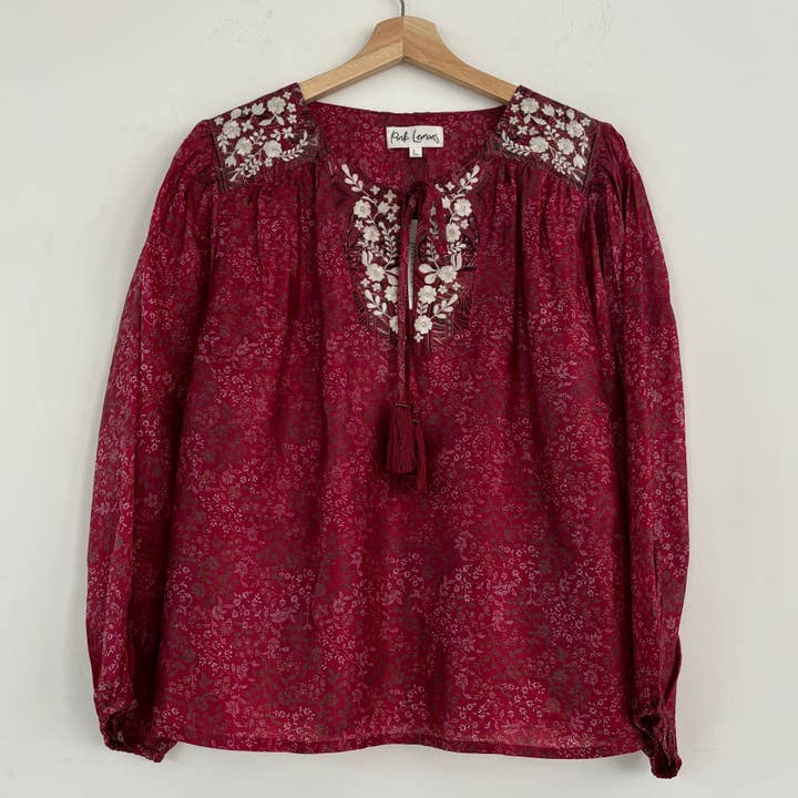 Lolita Embroidered Silk Blouse 118 - M for wholesale by Pink Lemons Ltd