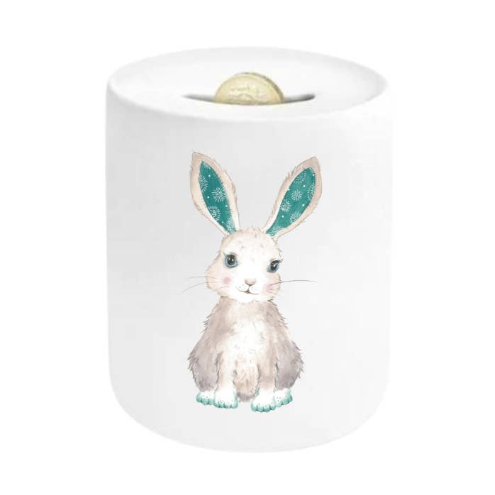 Tirelire Bunny (vert sarcelle), tirelire, tirelire pour la vente par Love Country