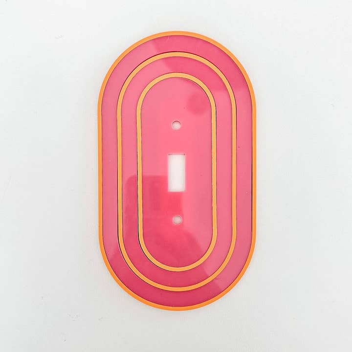 Pink and Orange light switch plate cover for wholesale by Whimsy Makers