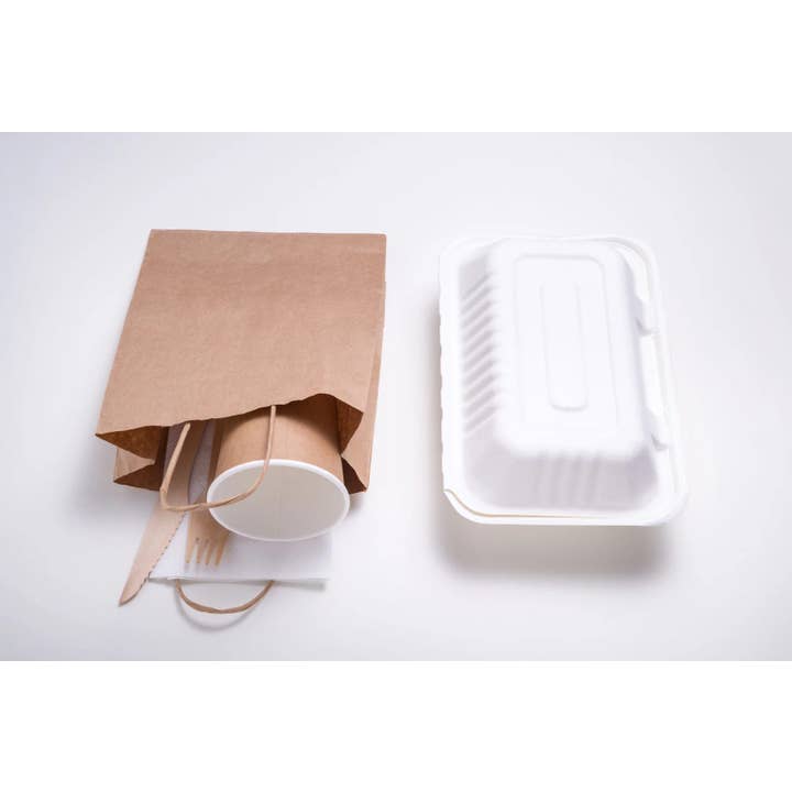 Clene Pack - Wholesale Food storage container - CLENE PACK Compostable Bagasse Clamshell Food Containers7