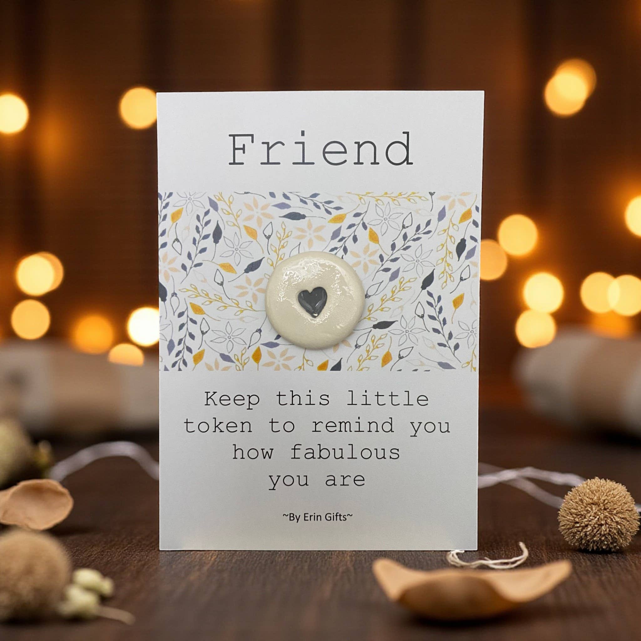 By Erin Cards and Gifts Ltd - Wholesale Keepsake Coin/Token - Friend Ceramic Pocket Token Pocket Hug and Card
