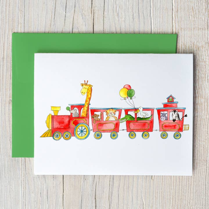 Animal Train Note Card for wholesale by Magnolia Creative Co.