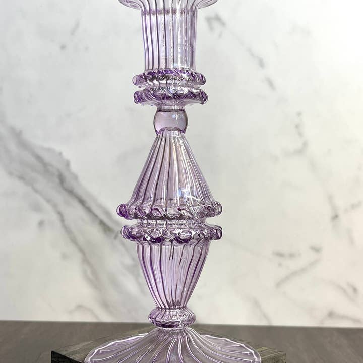 Arabazaar Gallery LLC - Wholesale Candle Holder - Handblown Gems Swirl Glass Candle Holders