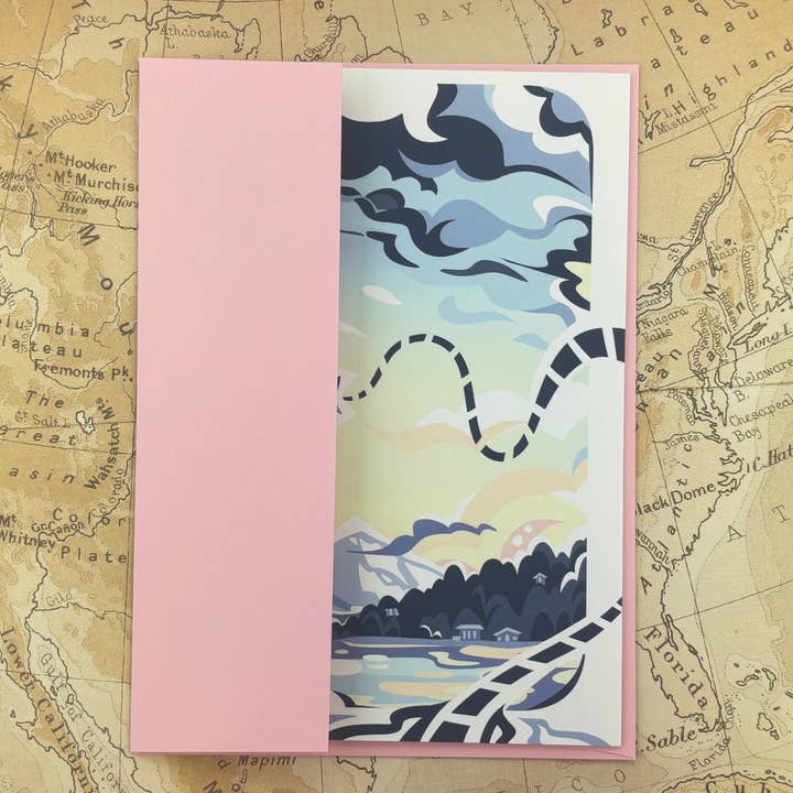 illumerie - Wholesale Travel Card - Mount Rainier on Puget Sound Travel Greeting Card