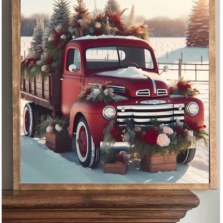 Vintage rød lastbil bondegårdsskilt for engroshandel hos Stir Crazy Signs