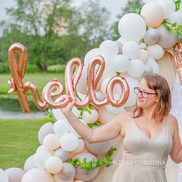 Hello Script Balloon para venta al por mayor de Zoey Christina