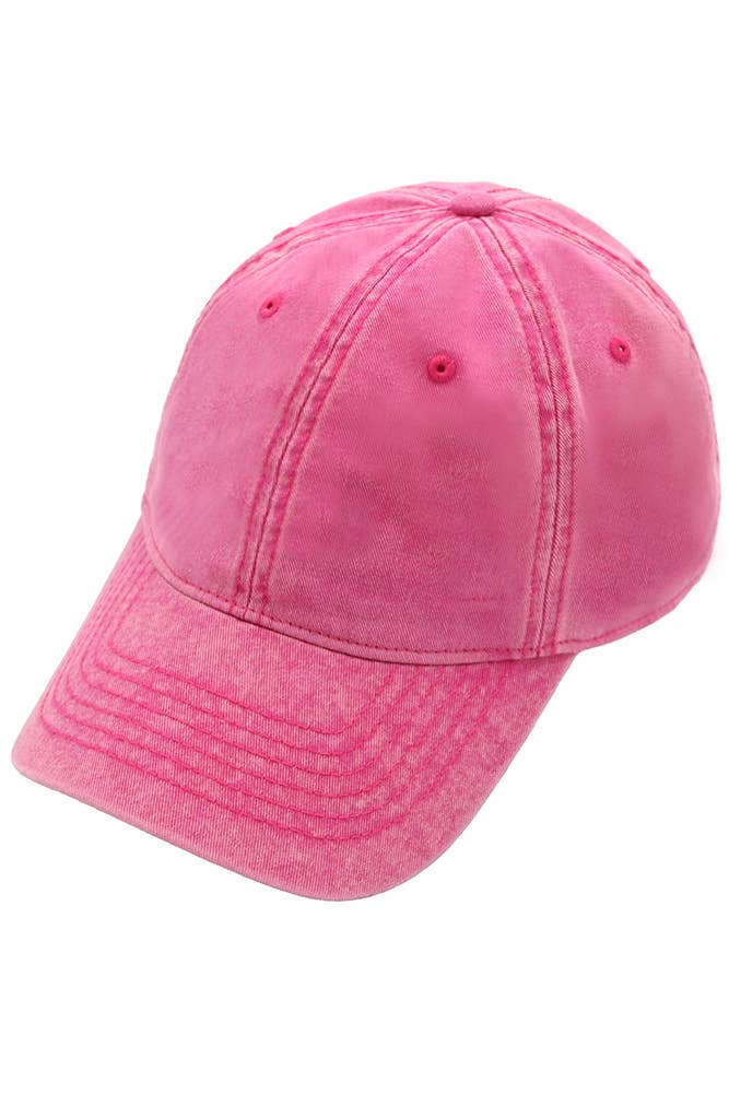 Hana - Wholesale Baseball Cap - Women's - C.C Plain Acid Wash Cotton Baseball Cap9