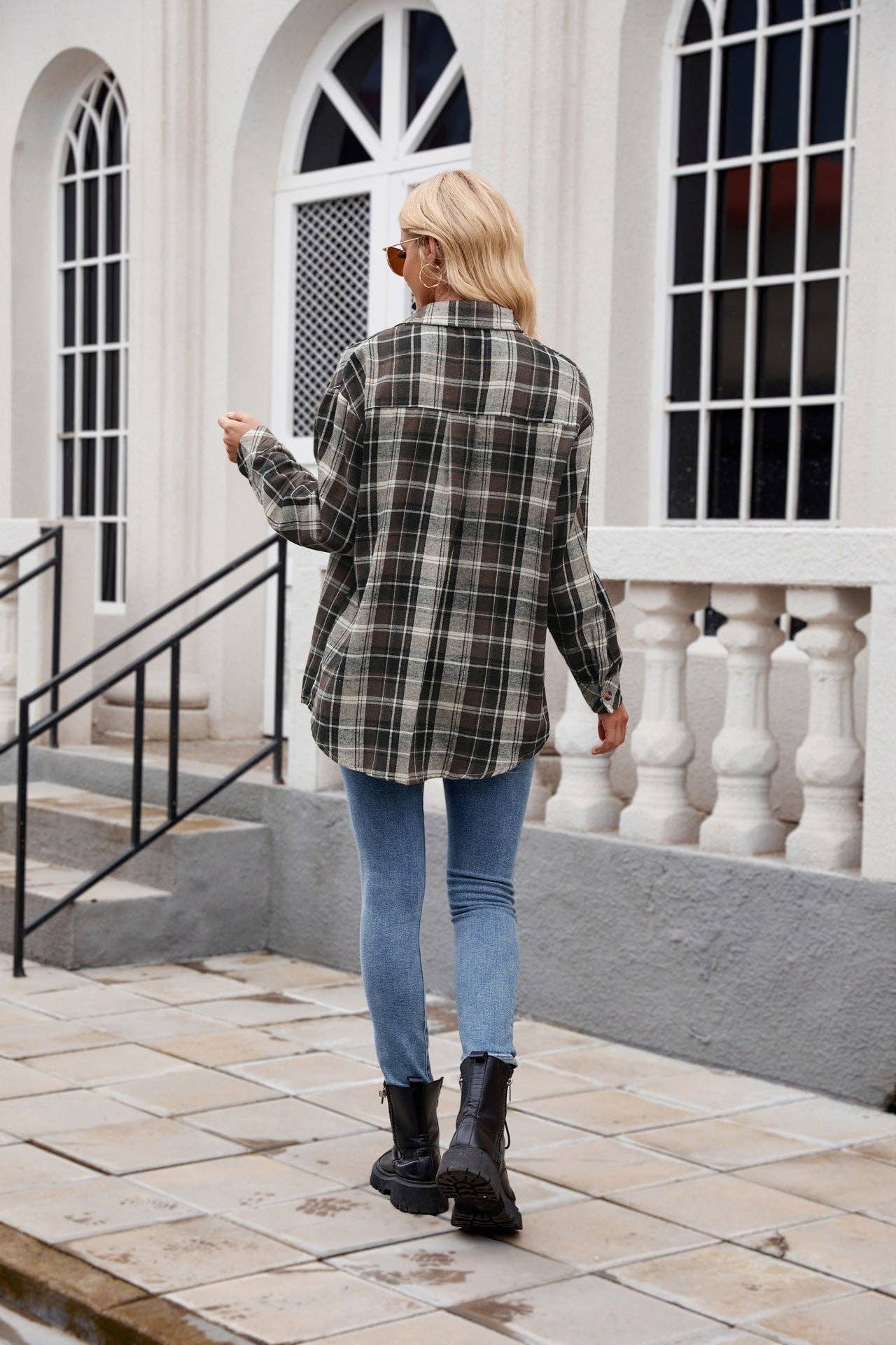 lilyandlaceboutique – wholesale Buttoned-down shirt – Women's – Casual Sexy Loose Plaid Shirt14