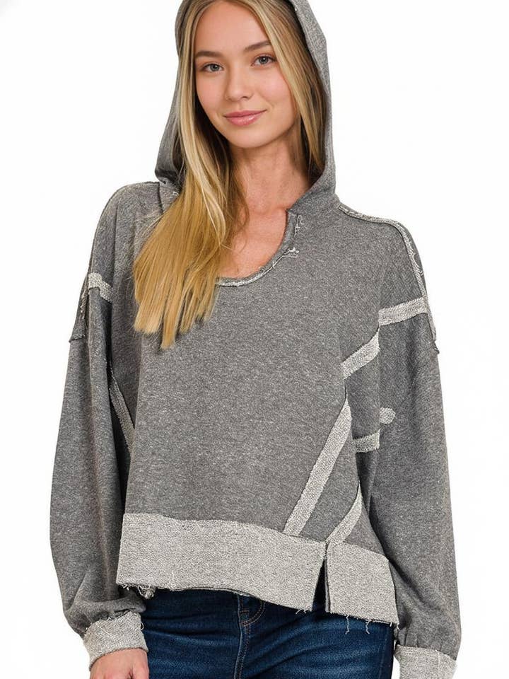 '.._ Exposed seam Oversized Hoodie for wholesale by 42POPS