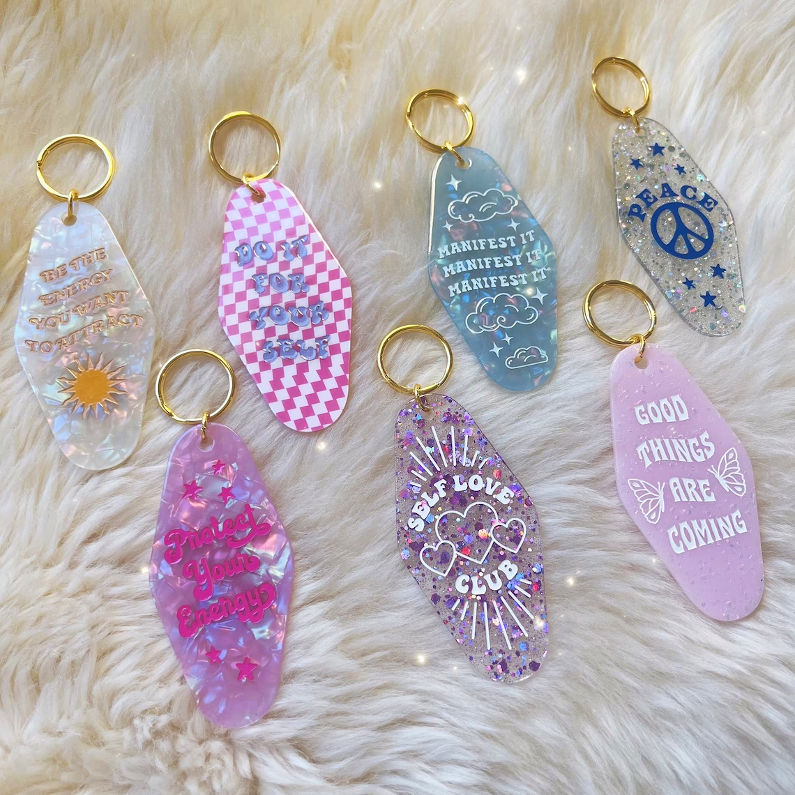 Wildflower + Co. - Wholesale Keychain - Women's - Cute Motel Keychain Positive Quotes Stocking Stuffer2