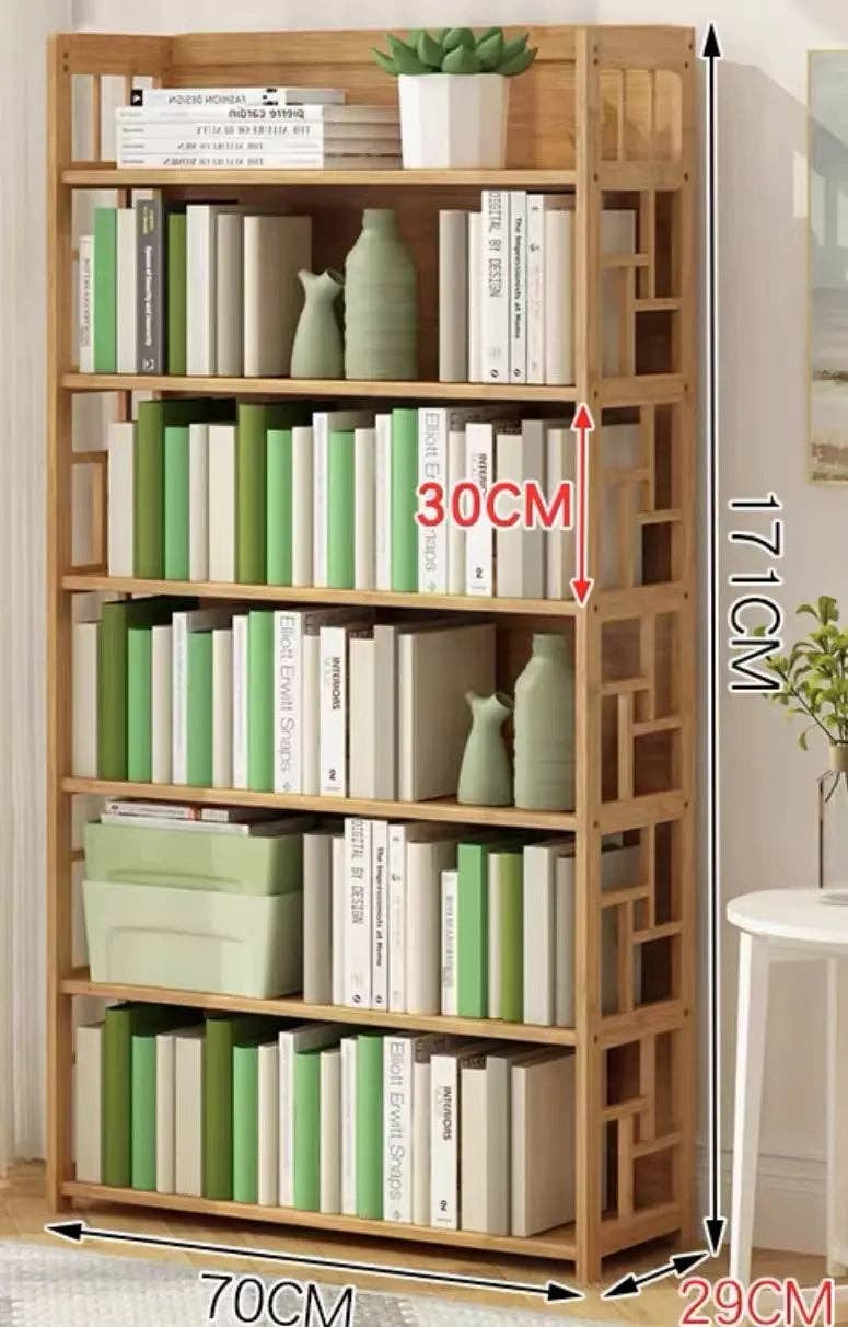 everythingbamboo - Wholesale Bookcase - Bamboo Bookshelf Bookcase Book Shelf Home Office Stylish Solid Storage Simple Natural BBC042