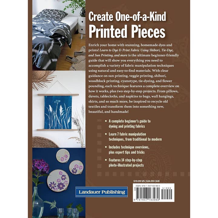 Fox Chapel Publishing - Wholesale Crafts, Hobbies & DIY - Learn to Dye & Print Fabric Using Shibori, Tie-Dye & More1