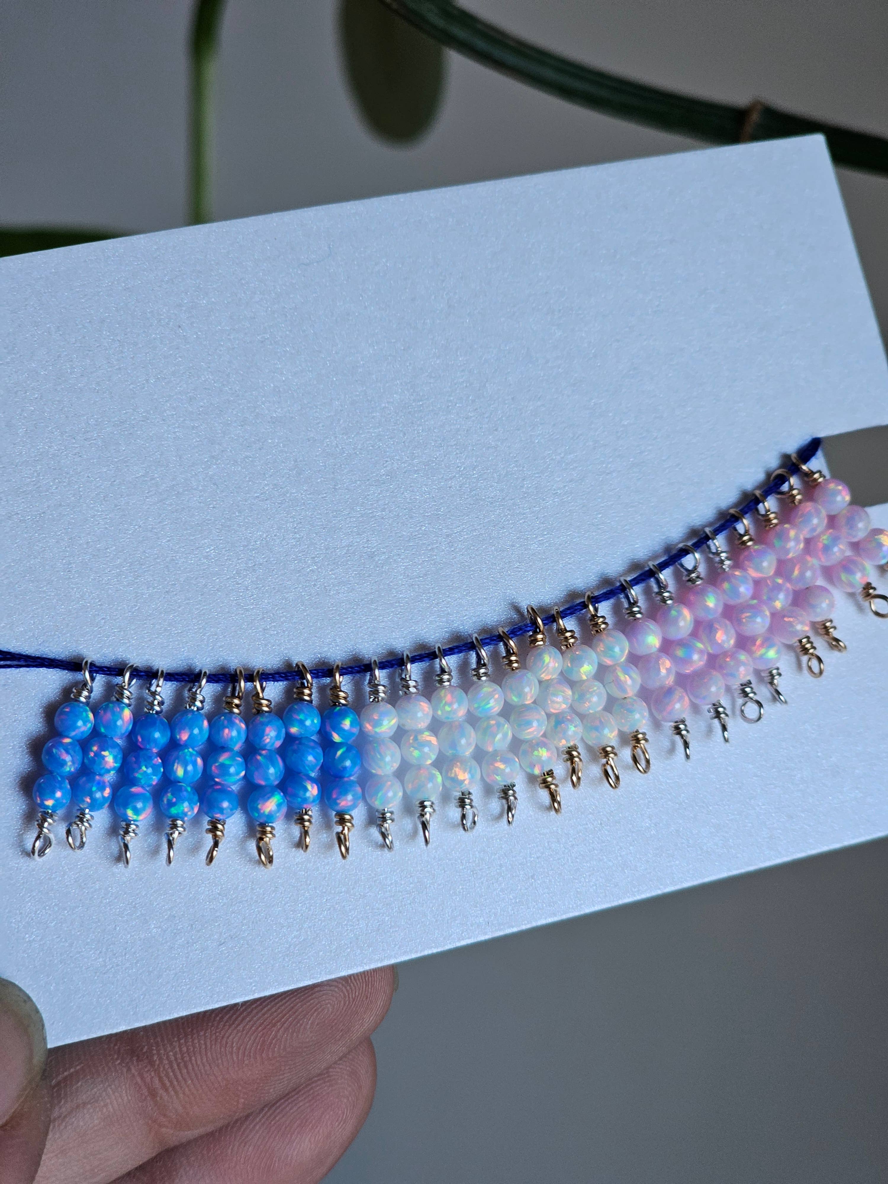 Half Moon Jewelry Designs - Wholesale Individual Charm/Pendant - Opal connector for permanent jewelry, Flashy Opal4