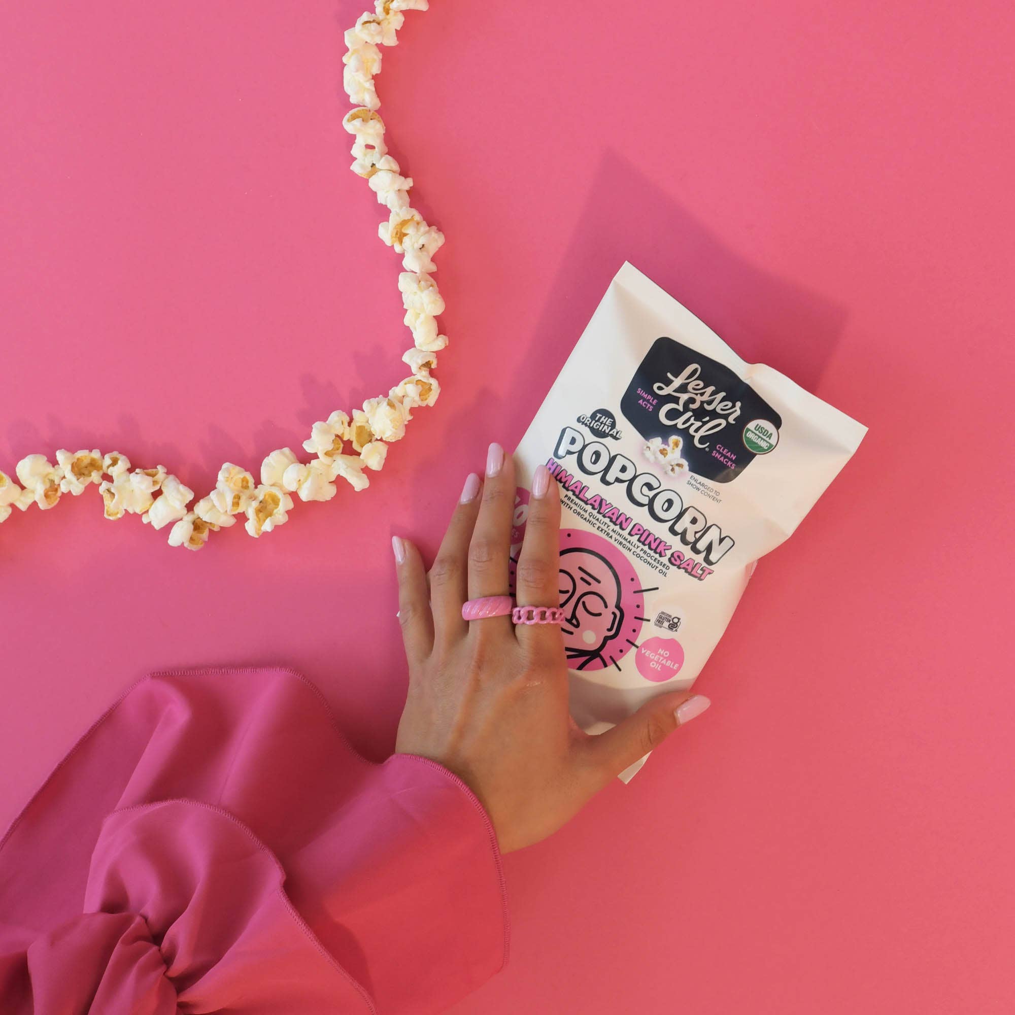 LesserEvil - Wholesale Popcorn - Organic Popcorn, Himalayan Pink .46 oz - 96 pack2