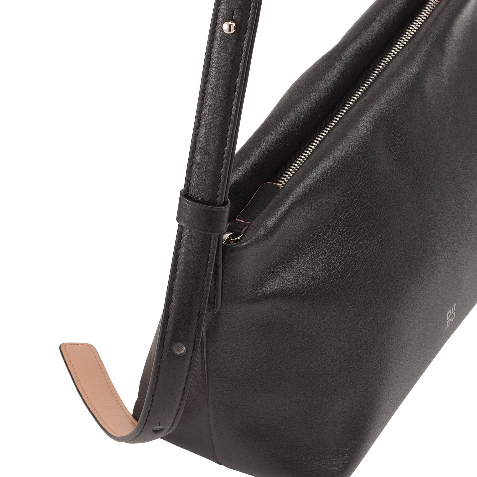 dudu - Vendita all'ingrosso Tracolla - Donna - Borsa a tracolla piccola in pelle da donna Dudu con zip Nero Rosa3