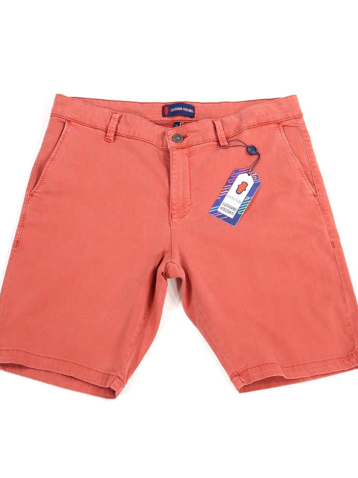 Salmon Tencel Shorts for wholesale by Luchiano Visconti