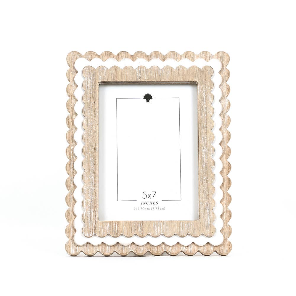 Devanie At Home (Formerly Adams & Co.) - Wholesale Picture Frame - 17029 - 8x10x1 wood photo frame (SCALLOP) (5x7) pic 11844