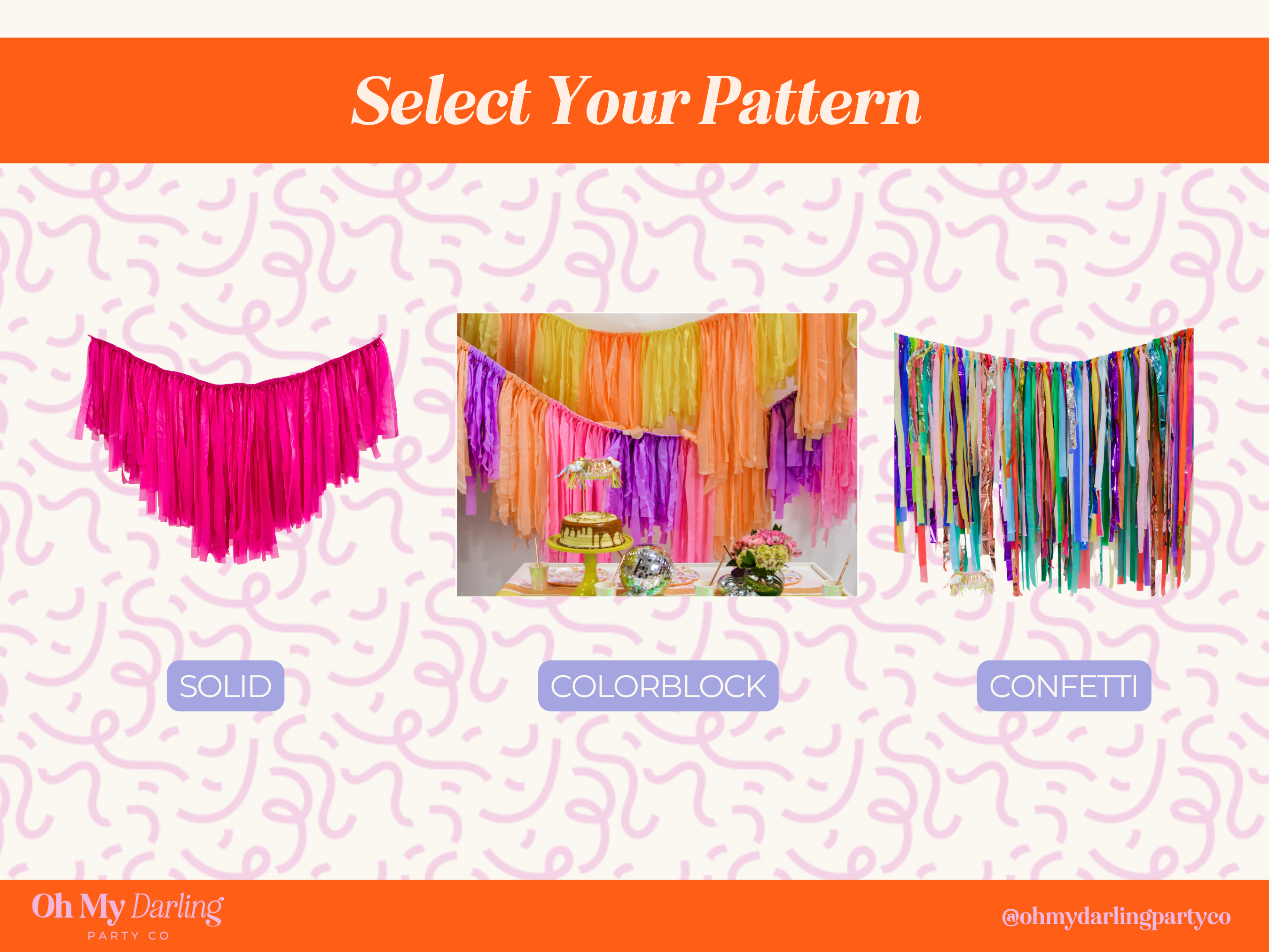 Oh My Darling Party Co - Wholesale Bunting/Garland - Custom Aerial Ceiling Fringe Strand7