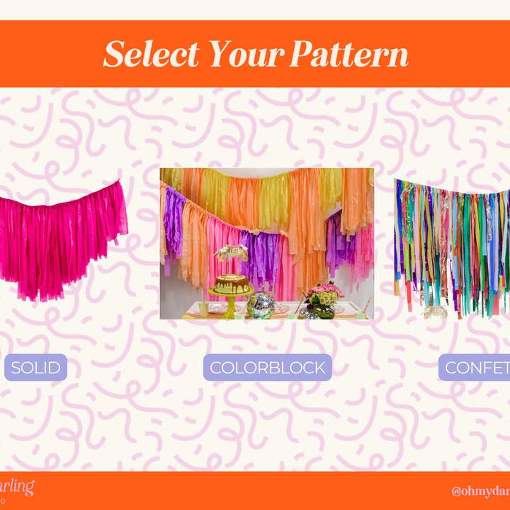 Oh My Darling Party Co - Wholesale Bunting/Garland - Custom Aerial Ceiling Fringe Strand7