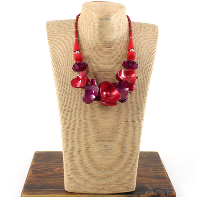 Pretty Persuasions - Vendita all'ingrosso Collane di perline/perle - N24276 Collana in poliresina Exotic Bloom6