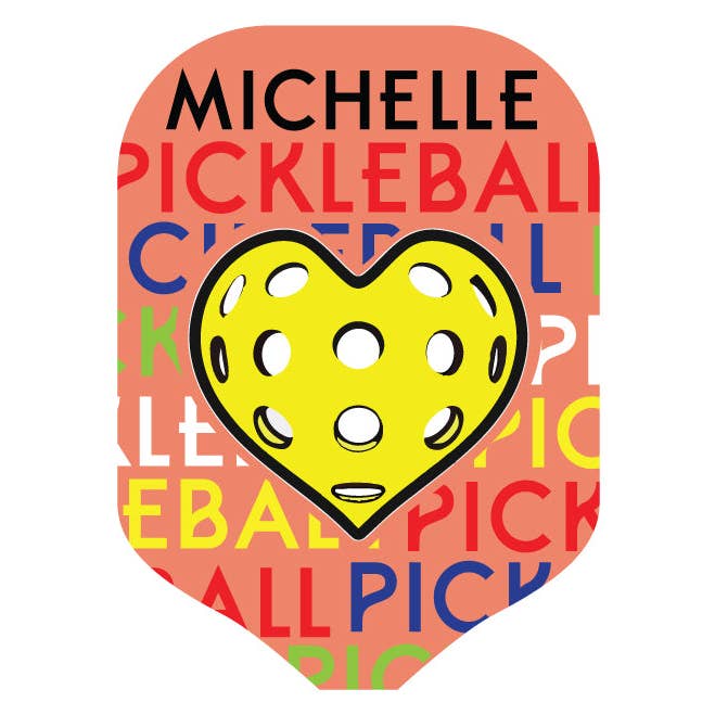 Personalized Yellow Heart Pickleball Paddle Cover for wholesale by 4 Wooden Shoes