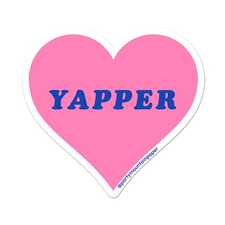Autocollant Cœur Yapper pour la vente par Party Mountain Paper co.