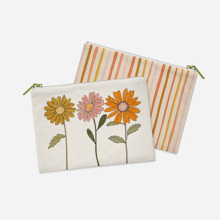 Retro Daisies tillbehörspåse | Vintage Summer Vibes för wholesale av Paperfinch Design