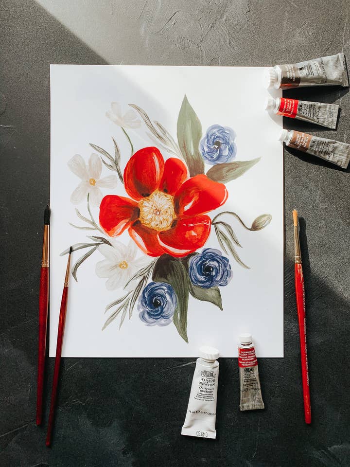 Scarlet O'Hara Peony Print for wholesale by MacaelaMade