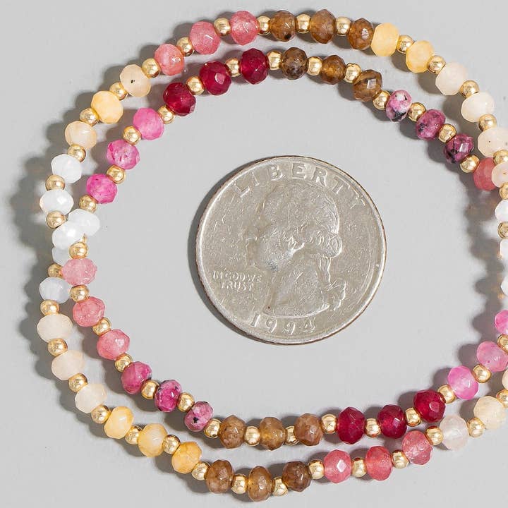 The Looks by Fame Accessories – Großhandel Perlenarmband – Armband mit facettierten Halbedelstein-Perlen2