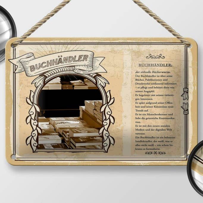 Femer - Wholesale Sign - Tin Sign Professions 18x12 cm Bookseller Books Eyeball Trends Sign1