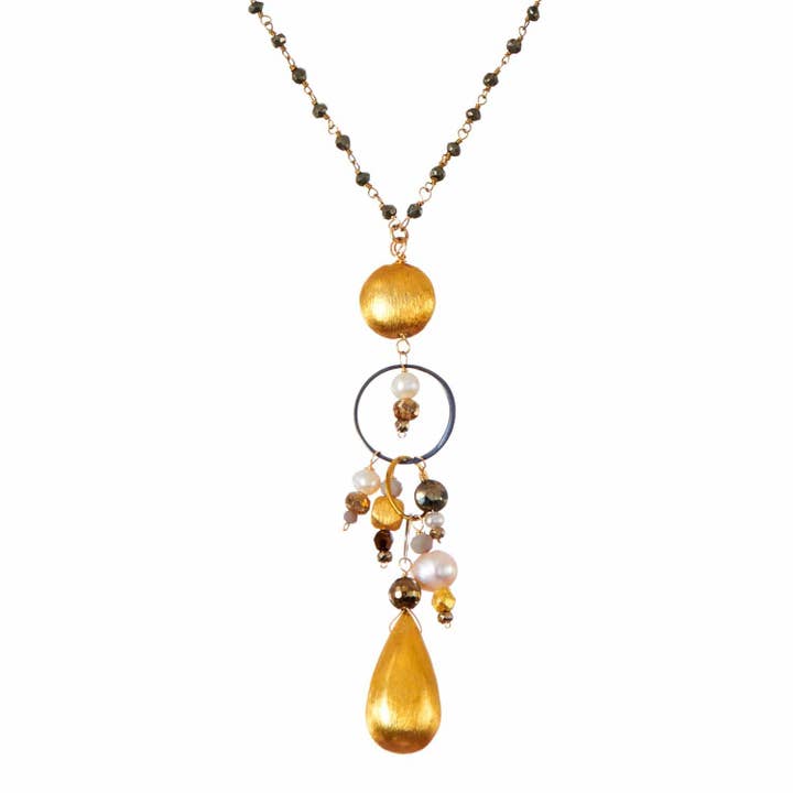 Collana con Pendente Jeanie Nuova in Satinato Oro Metallo Misto per la vendita all'ingrosso da parte di Anna Balkan