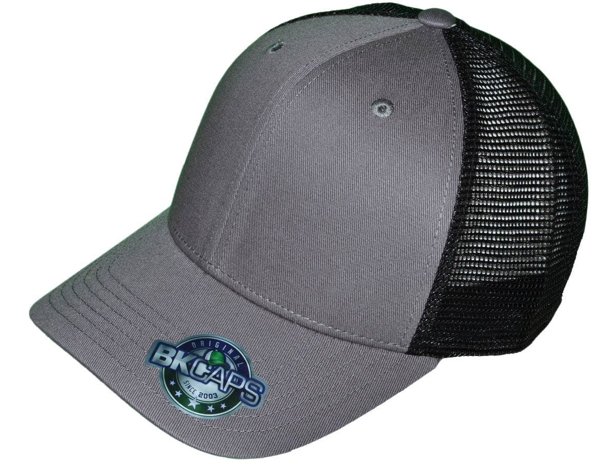 Buck Wholesale – Großhandel Trucker-Cap – Unisex – Blank Trucker-Hüte, Baumwolle mit 6 Paneelen, mittelgroßes Profil, zweifarbig7