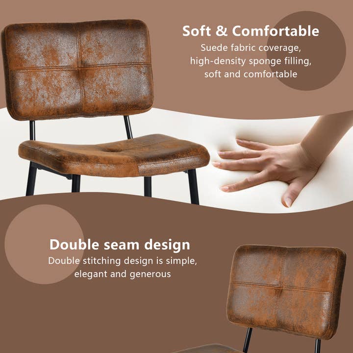 HOMYCASA DESIGN INC - Wholesale Stool - Rustic Suede Counter Height Bar Stool with Metal Frame