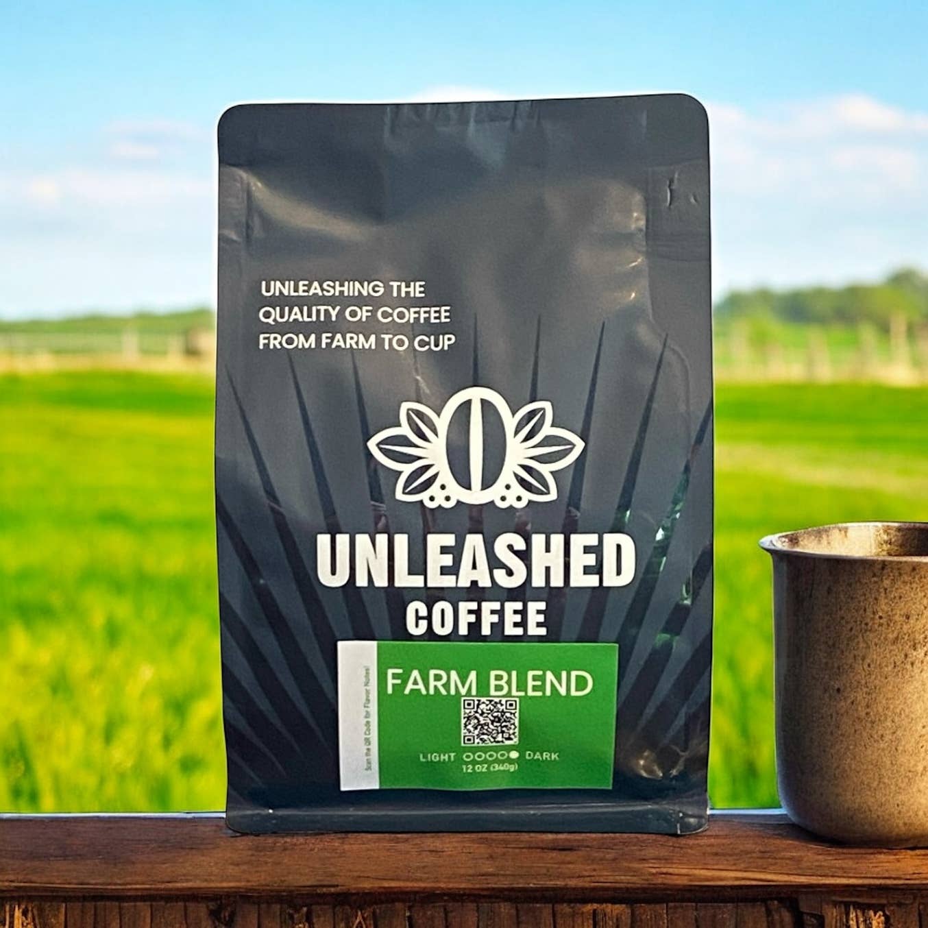 Unleashed Coffee Co LLC - Wholesale Coffee Beans - Farm Blend - Premium Dark Roast Coffee (12 oz)1