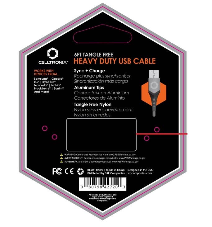 Cloudz - Wholesale Charging Cable - *Celltronix MCX Titanium 6' Fast Charging Micro USB Cable4