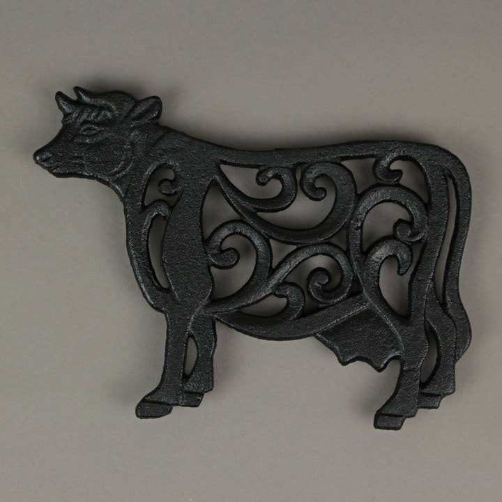 Zeckos - Wholesale Trivet - Set of 3 Black Cast Iron Farm Animal Kitchen Trivets2