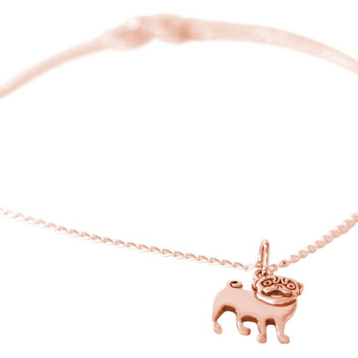 REMOVED BRAND – Pulseira com pendente por atacado – Pulseira com pingente Gemshine Pug Dog banhada a ouro prata 9252
