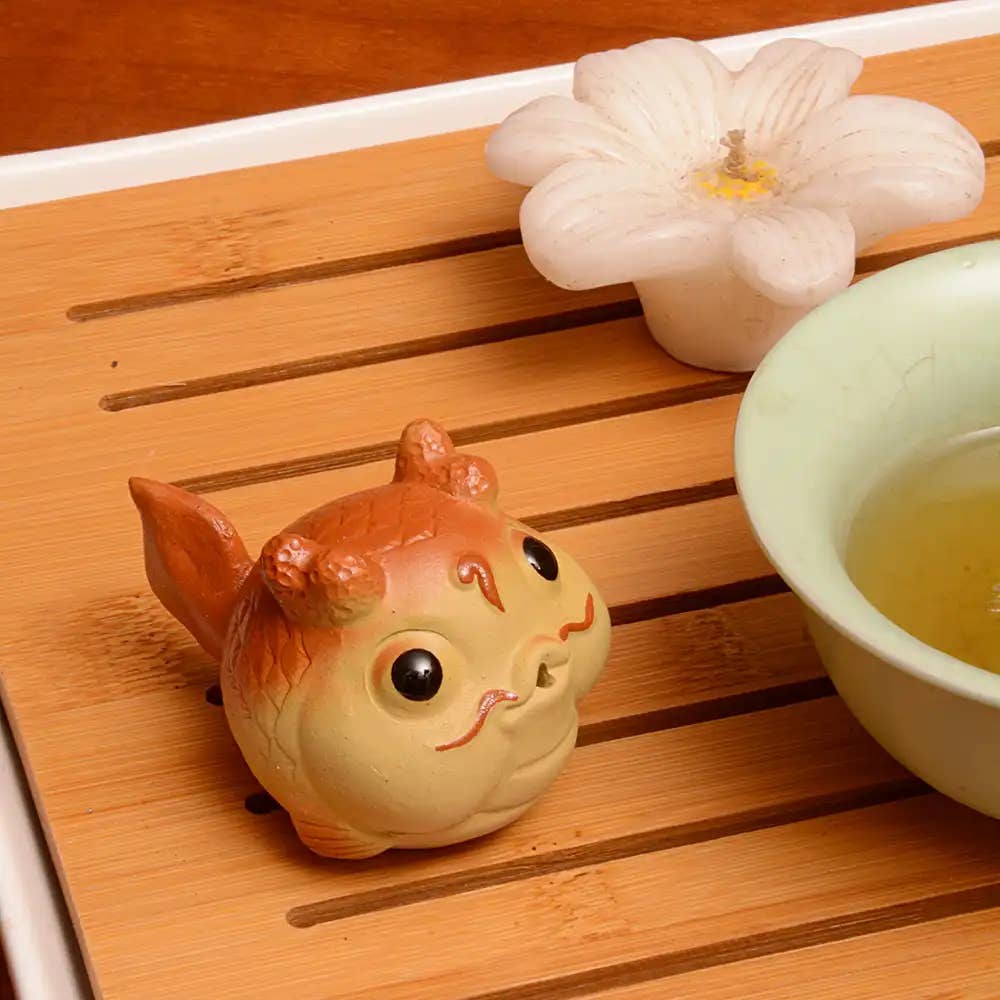 Tea soul - Wholesale Decorative Figurine - Golden Fish Tea Figurine in Yixing Clay