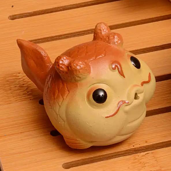 Golden Fish-tefigur i Yixing-ler for engroshandel hos Tea soul