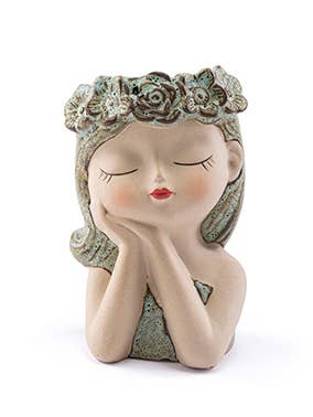 Planter, Girl Face Head # 17120 for wholesale by Napco